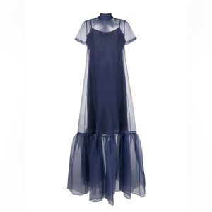 STAUD Calunna organza maxi dress Blue Size Xs.